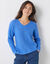Trui met V-hals, patenttricot met zachte touch (lavendelblauw)