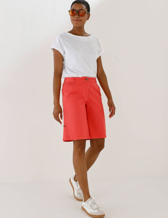 Bermuda uni longueur ajustable (corail)