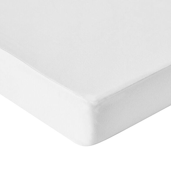 Matrasbeschermer in absorberend molton 400 g/m2, hoes 30 cm (wit)