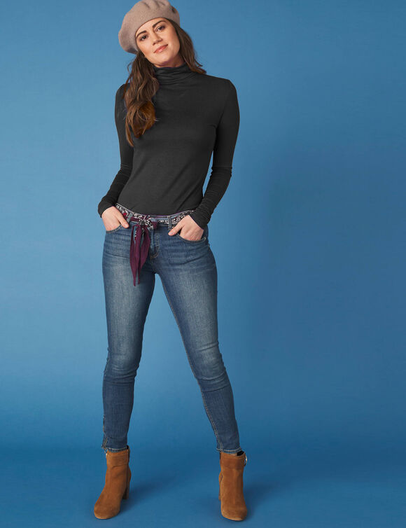 Sous-pull col roulé stretch (noir)