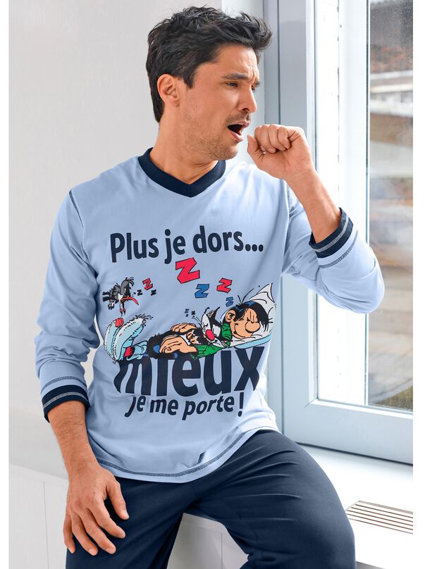 Pyjama Gaston Lagaffe manches longues, bleu Pyjama Gaston Lagaffe manches longues, bleu, hi-res