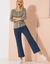 Tweekleurige cardigan met knoopsluiting (kaki / ecru)