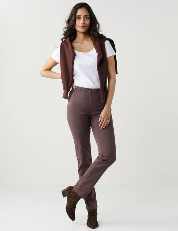 Pantalon sculptant, ceinture ventre plat (chocolat)