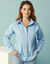 Oversized hemd voor Kleine Lengtes, lange mouwen, popeline (blauw)