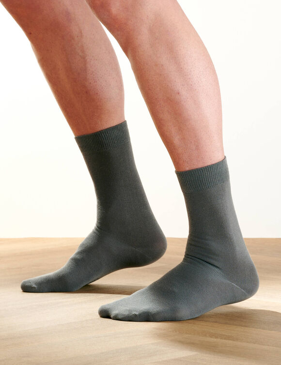 Mi-chaussettes basiques - lot de 3 paires (gris)