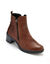 Boots fermeture zippée en cuir, largeur confort (marron)