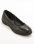 Soepele ballerina's met sleehak van glad leer (zwart)