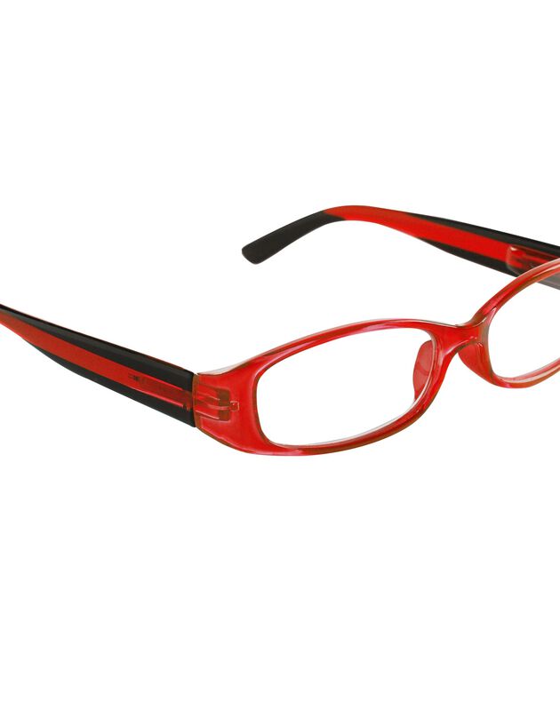 Vergrotende leesbril dames, x3,5 rood/blauw, rood, hi-res