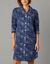 Nachthemd van fleece in nachthemdstijl met sterrenprint (marine)