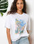 T-shirt loose imprim&eacute; carte postale, jersey (wit)