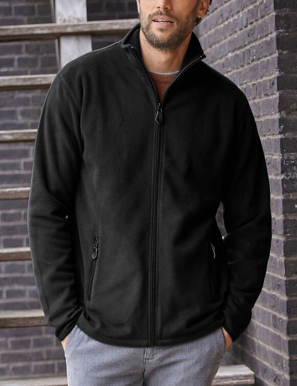 Blouson zippé maille micropolaire (noir)