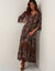 Robe longue imprimée (chocolat / taupe)