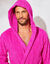 Badjas in lusjesbadstof, kraag met kap, unisex volwassenen (fuchsia)