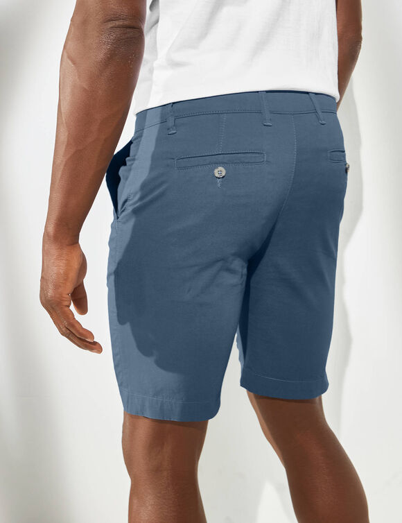 Effen chino bermuda (grijsblauw)