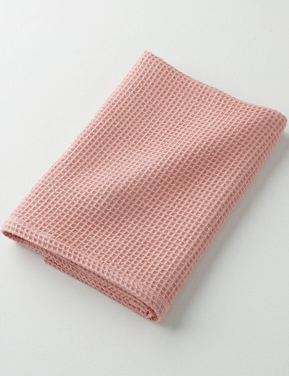 Serviette de bain nid d'abeille 320 g/m2 (rose poudré)