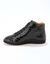 Hoge sneakers met ritssluiting van soepel leer met getecteureerde structuur (zwart)