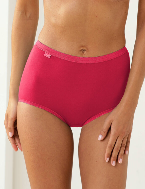 Culotte maxi Basic+, lot de 3 achet&eacute;es +1 GRATUITE (1) (rose + prune + bordeaux + blanc)