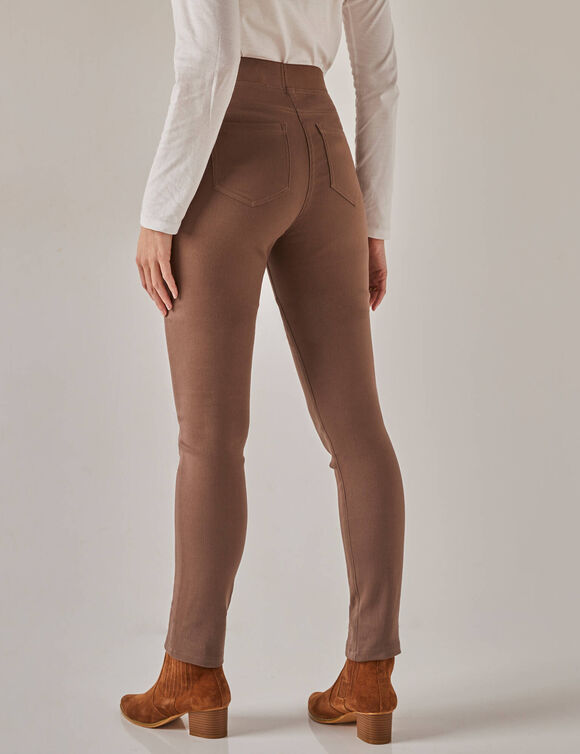 Jegging petite stature - taille élastiquée ultra confort (marron glacé)