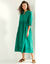 Robe manches 3/4, d&eacute;tails en broderie anglaise (groen)