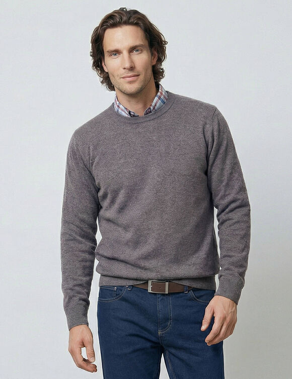 Pull col rond 80% laine (anthracite)