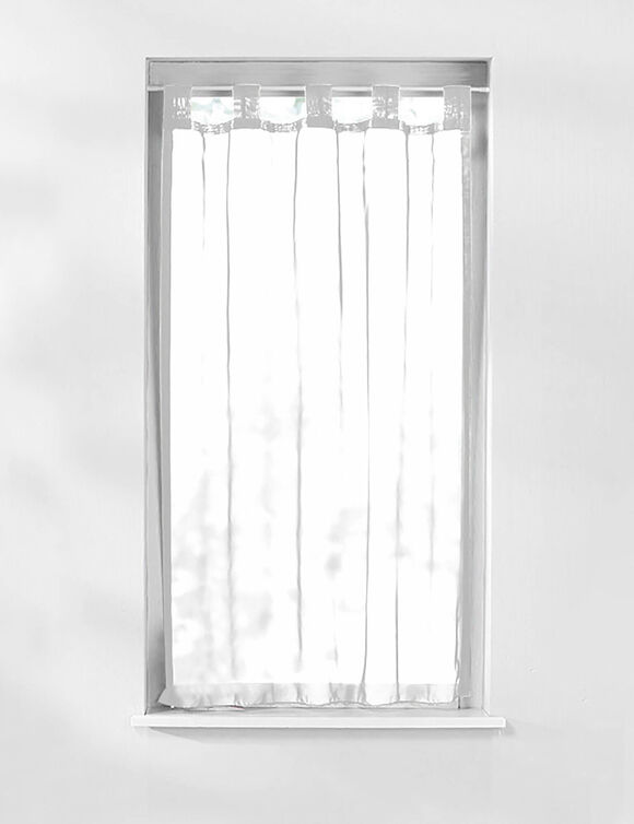 Vitrage droit voile uni finition pattes (blanc)