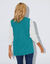 Fleece jasje met rits, zonder mouwen (eendenblauw)