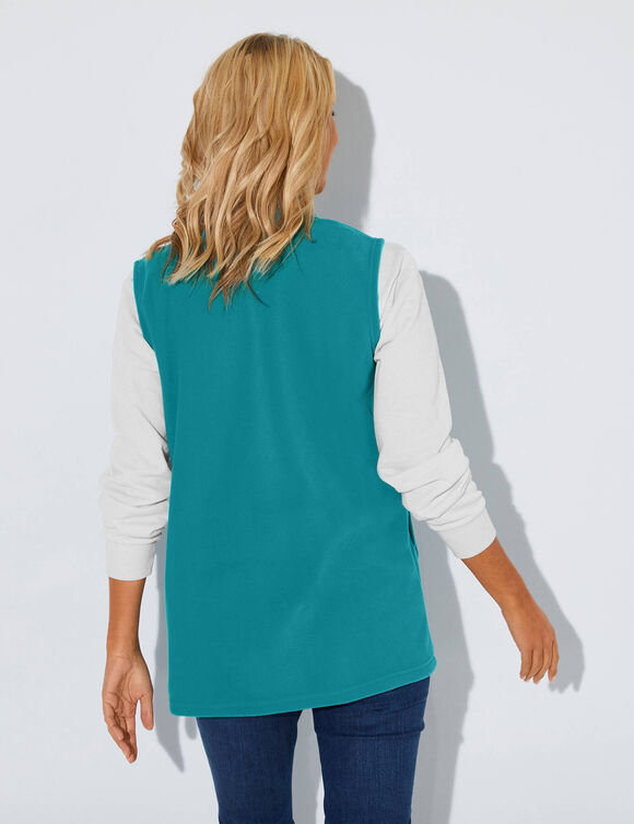 Veste polaire zippée sans manches (bleu canard)