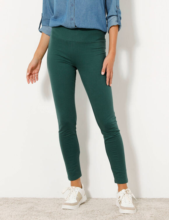 Legging taille haute spécial froid, molleton gratté (vert sapin)