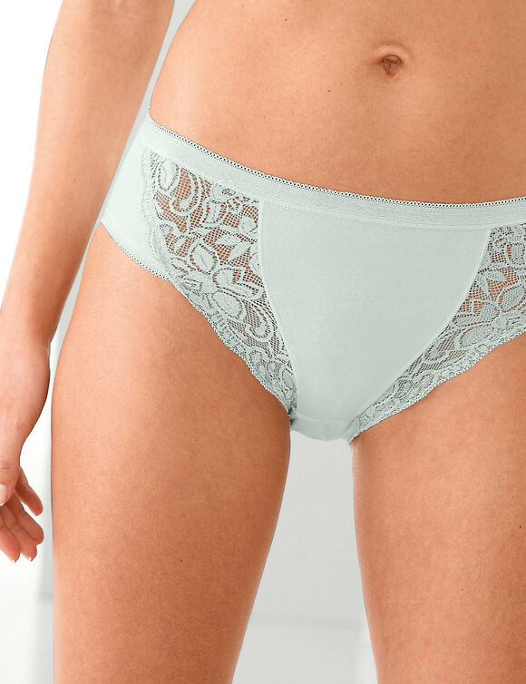 Culotte midi dentelle - lot de 3 (amande + rose + vert)