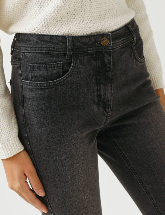 Slimjeans, hoge taille, kleine lengte (used black)