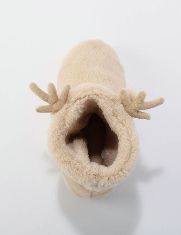 Chaussons bottillons rennes fourrés (beige)
