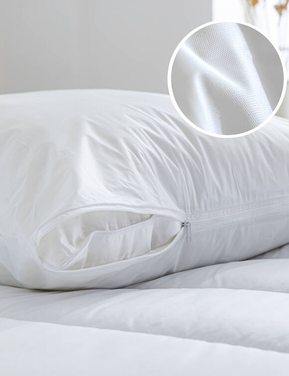 Sous-taie protection oreiller PVC imperm&eacute;able (blanc)