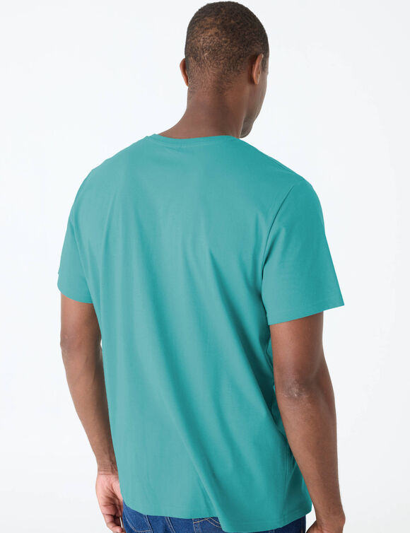 Tee-shirt col V manches courtes (aqua)