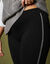 Legging uni bande c&ocirc;t&eacute; brillante, maille (noir)