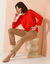 Pull col bateau manches 3/4 (rouge)