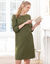 Robe droite manches 7/8ème unie (vert olive) Robe droite manches 7/8ème unie (vert olive)