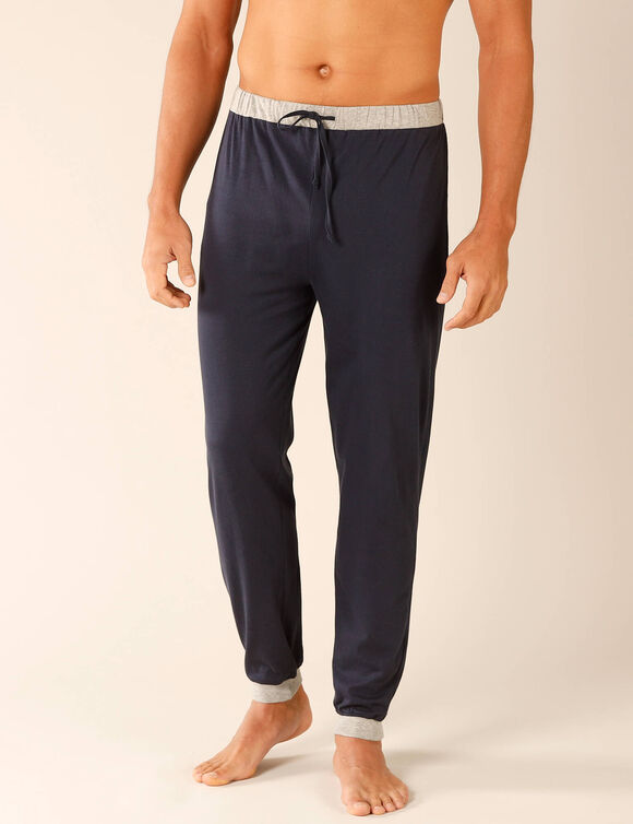 Pyjamabroek met aangetrokken pijponderkanten - set van 2 (grijs + marine)