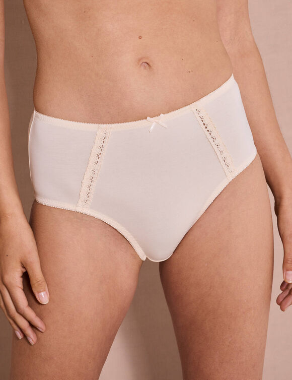 Culotte maxi en coton ajouré - Lot de 2 (rose grisé + ivoire)