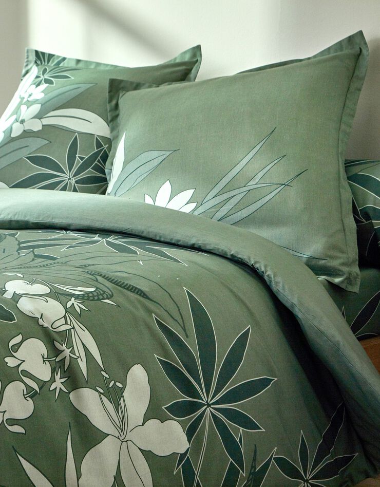 Linge de lit Émilie en coton imprimé  (vert)