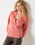 Pull effet cache-coeur boutons "bijou"  (corail)