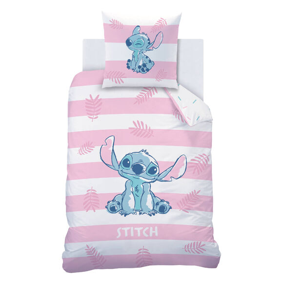 Bedlinnen Stitch® - katoen (blauw / roze)