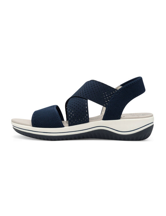 Sandales compensées, semelle confort (marine)