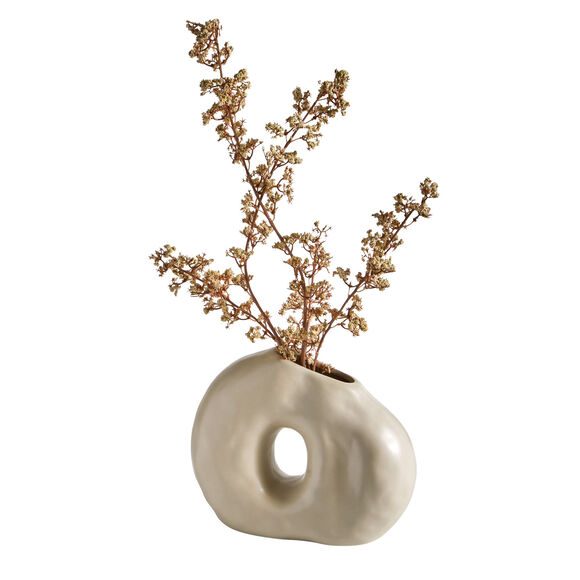 Vaas met organische vorm - 18 cm hoog (grijsbeige)