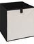 Cube de rangement pliable, velours c&ocirc;tel&eacute; (blanc)