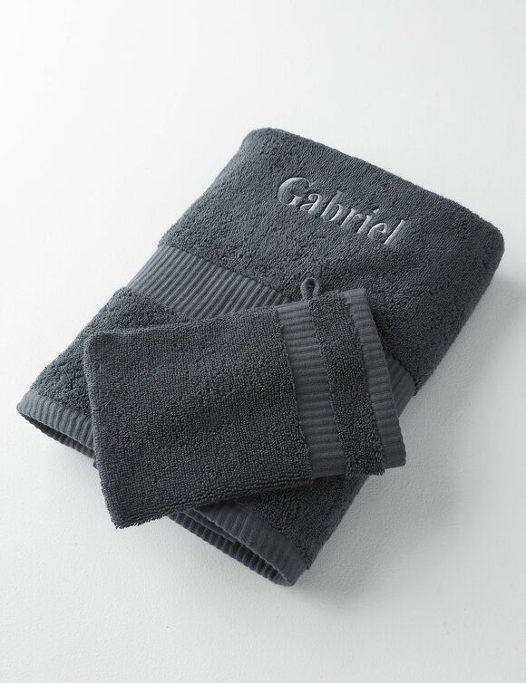 Collection serviettes de bain 640 g/m2 personnalisables confort extra moelleux (carbone)