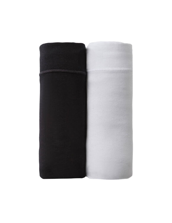 Katoenen stretch-slip met maxi-vorm en comfortabele pasvorm &bdquo;zonder elastisch materiaal&ldquo; &ndash; set van 2 (wit + zwart)