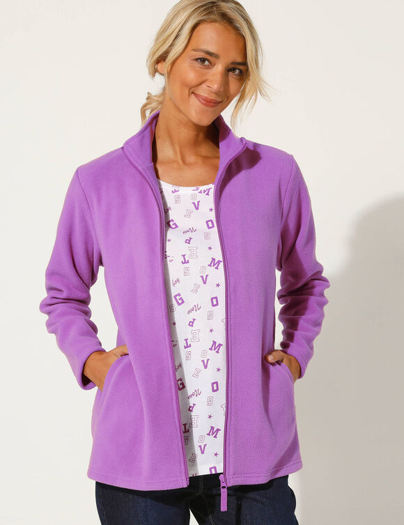 Veste polaire zippée manches longues (violine)