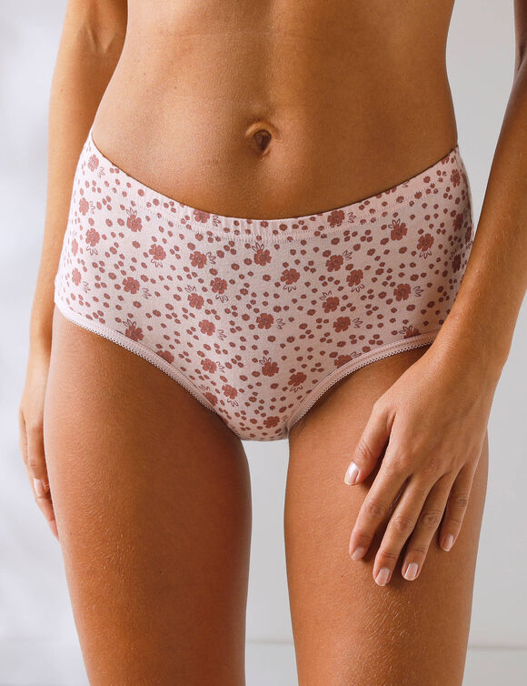 Culotte coton forme maxi unie et imprimée floral - lot de 7 (rose / terracotta)