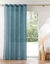 Paneelgordijn in effen voile, afgewerkt met oogringetjes (eendenblauw)