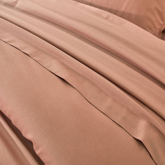 Linge de lit uni - coton lav&eacute; 57 fils/cm&sup2; (praline)